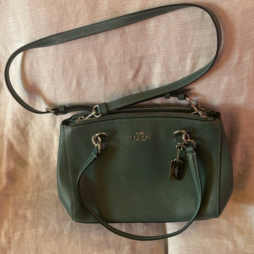 Coach Green Leather Shoulder Bag